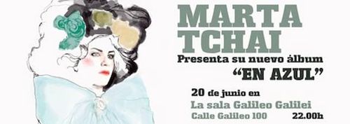 Publicidad para la presentación del disco En azul de Marta Tchai